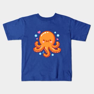 Cute Orange Octopus Kids T-Shirt